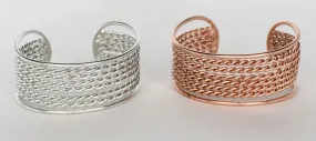 1.5" Silver, Copper Iron Wire Cuffs, each