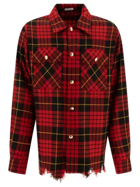 Alexander McQueen Distressed Tartan Overshirt