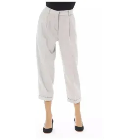 Alpha Studio Gray Wool Women Pant