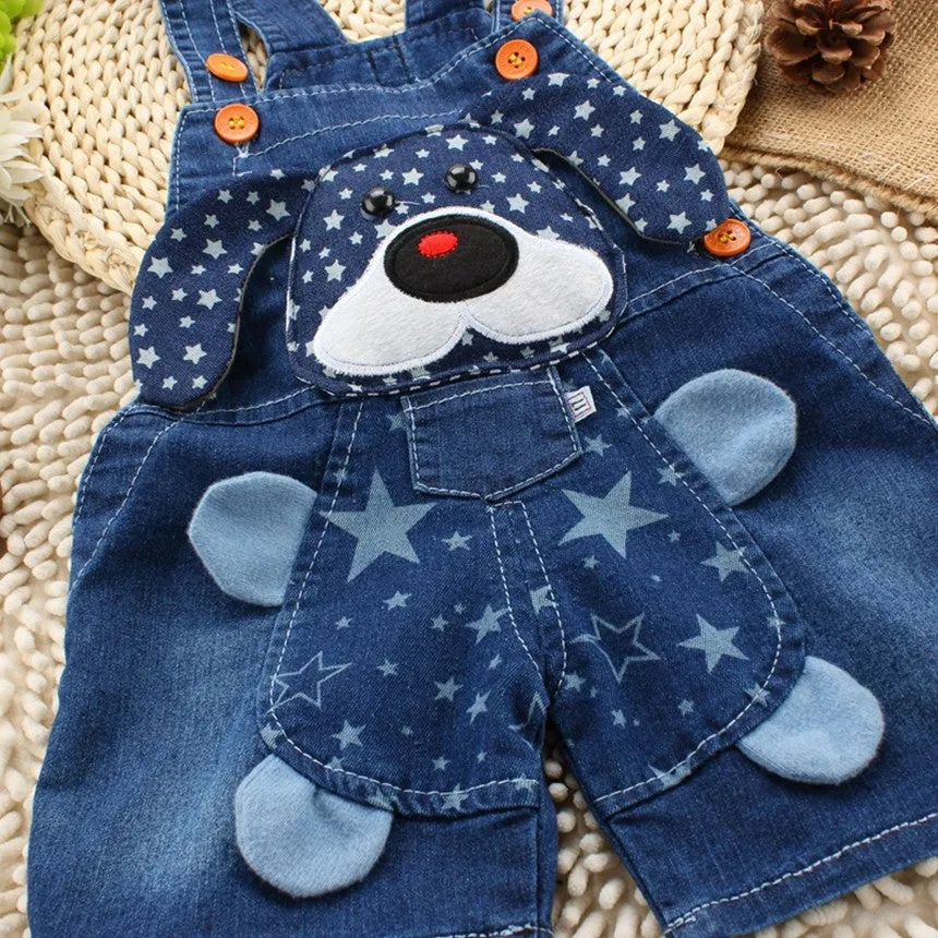 Boys And Girls Soft Denim Shorts/Overalls