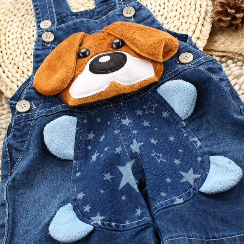 Boys And Girls Soft Denim Shorts/Overalls