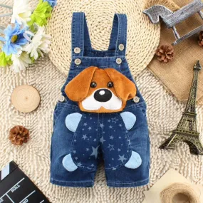 Boys And Girls Soft Denim Shorts/Overalls