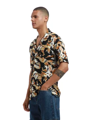 Caramel Brown Print Half sleeve shirt