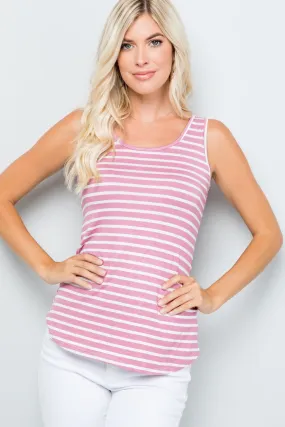 Full Size Backside Bow Tie Striped Tank