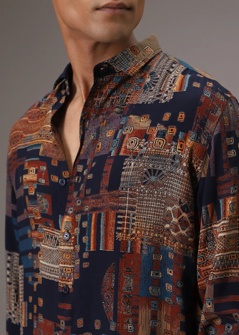 Geo Abstract Feather Shirt