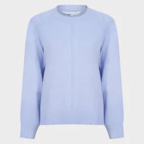 Ladies Bubble Cuff Jumper Blue