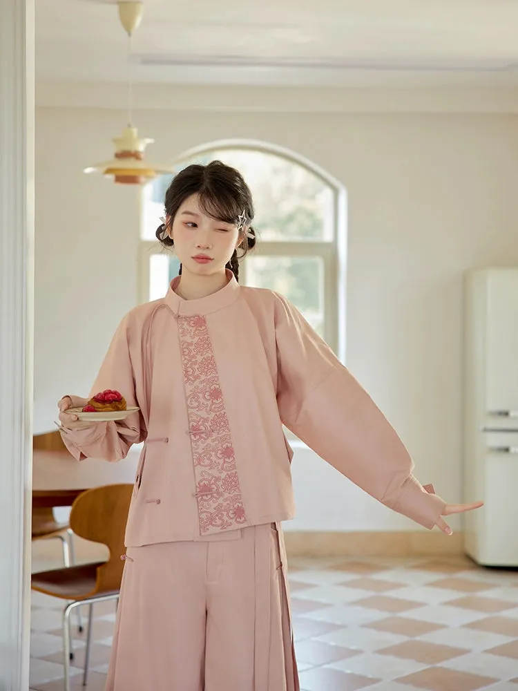 Walking After Midnight 午夜行走 Modernized Daily Cotton Tang Song Pantsuit Set