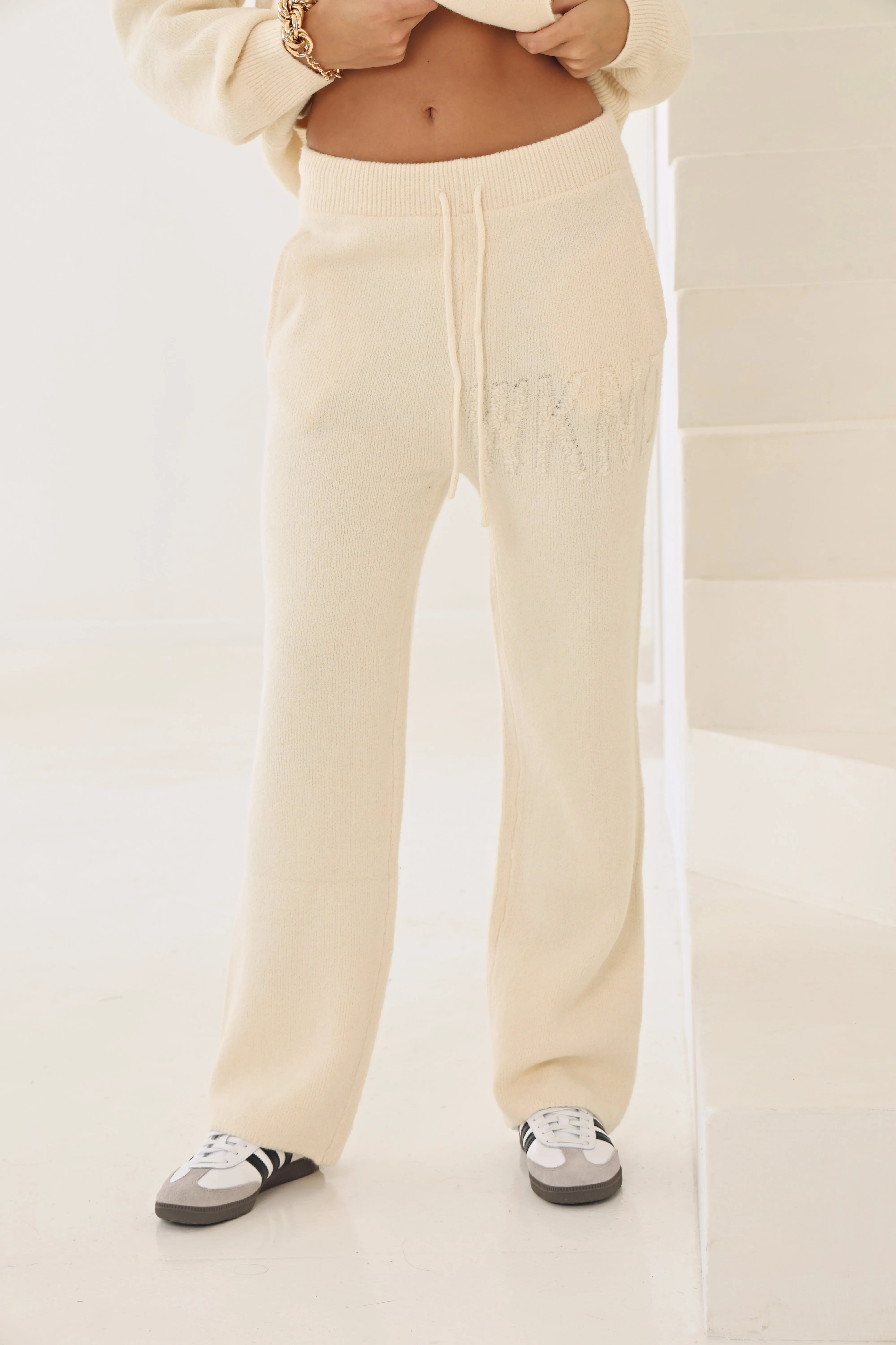 WKND KNITTED WIDE LEG JOGGER